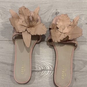 Cecelia New York Pink Floral Slide Sandals